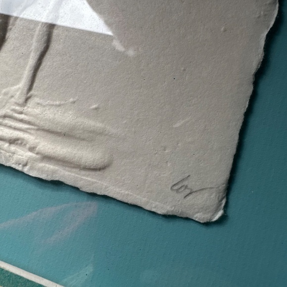 Framed Caste Paper Sculpture Great Blue Heron Signed - Picture 10 of 13